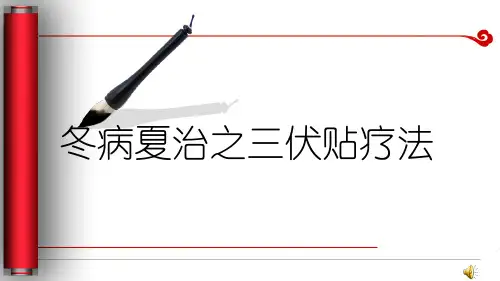 冬病夏治之三伏贴疗法PPT课件