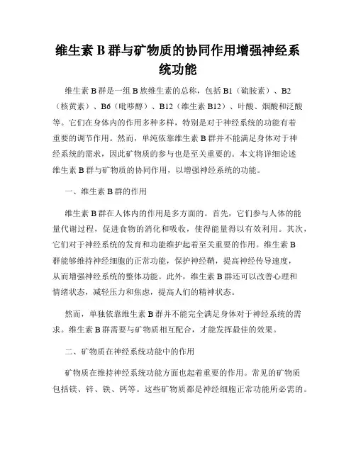 维生素B群与矿物质的协同作用增强神经系统功能