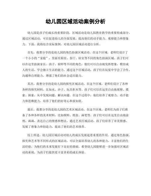 幼儿园区域活动案例分析