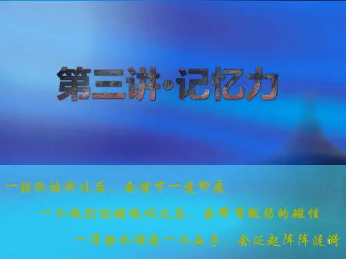 心理健康课程 记忆力ppt课件