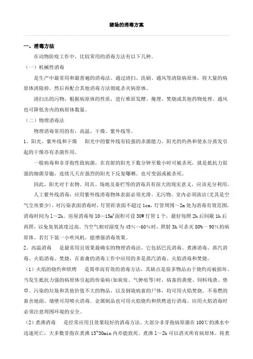 猪场的消毒方案