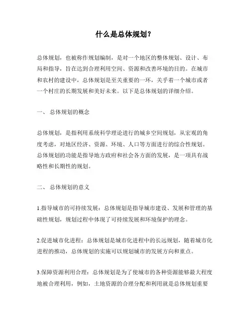 什么是总体规划？