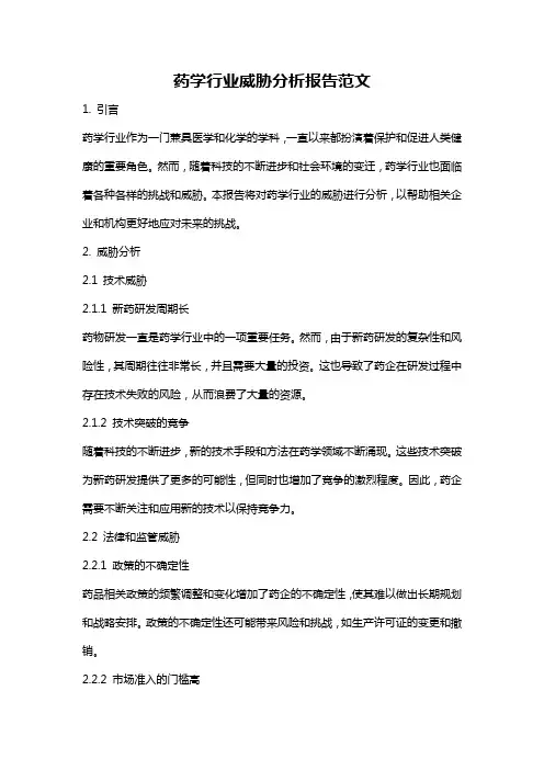 药学行业威胁分析报告范文