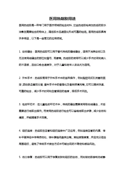 医用热熔胶用途