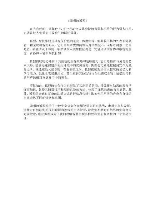 《聪明的狐狸》