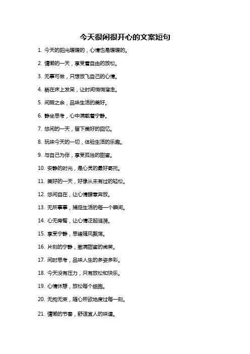 今天很闲很开心的文案短句
