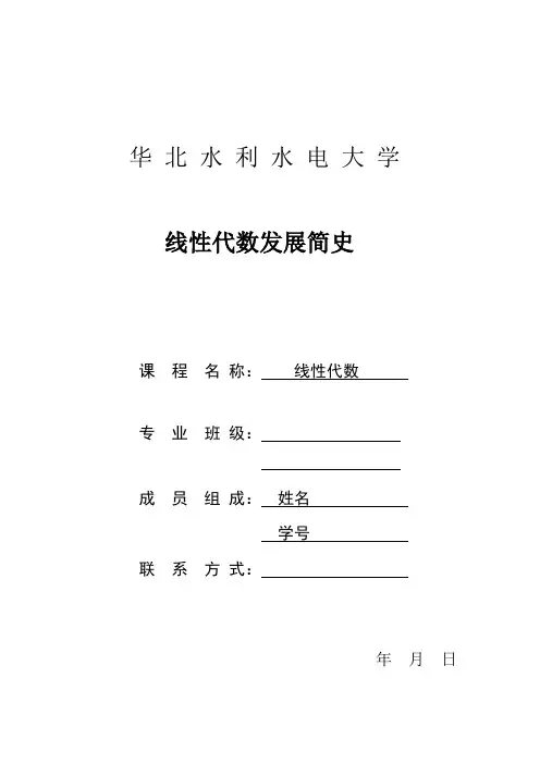线性代数结课论文