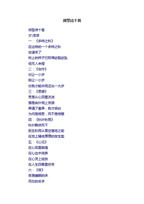 微型诗十首