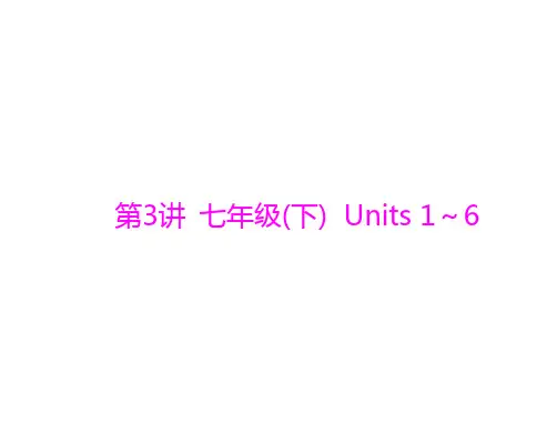 2020届中考英语 第3讲 七年级(下) Units 1～6复习课件 (共22张PPT)