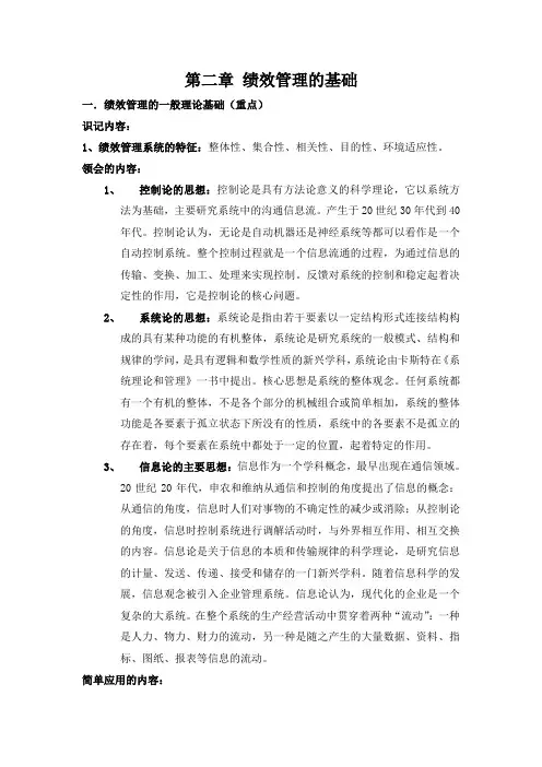 第二章 绩效管理的基础