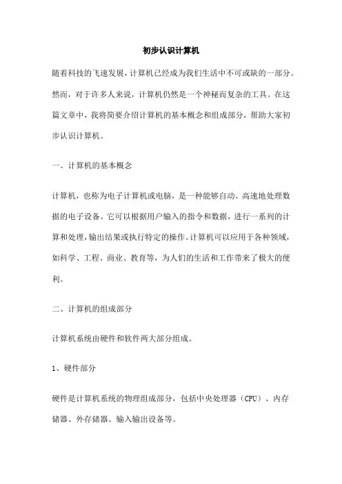初步认识计算机