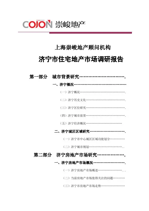 济宁市住宅市场调研报告唐