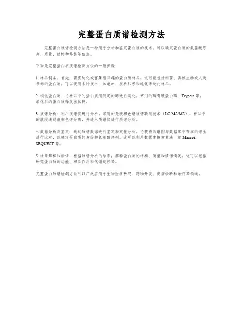完整蛋白质谱检测方法