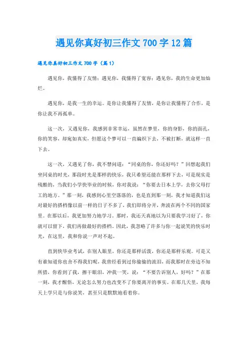 遇见你真好初三作文700字12篇