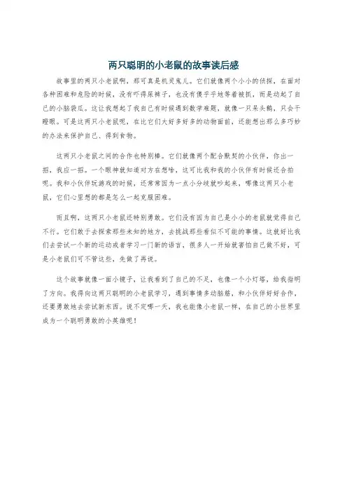 两只聪明的小老鼠的故事读后感