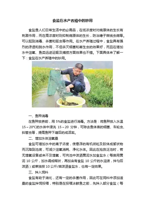 食盐在水产养殖中的妙用