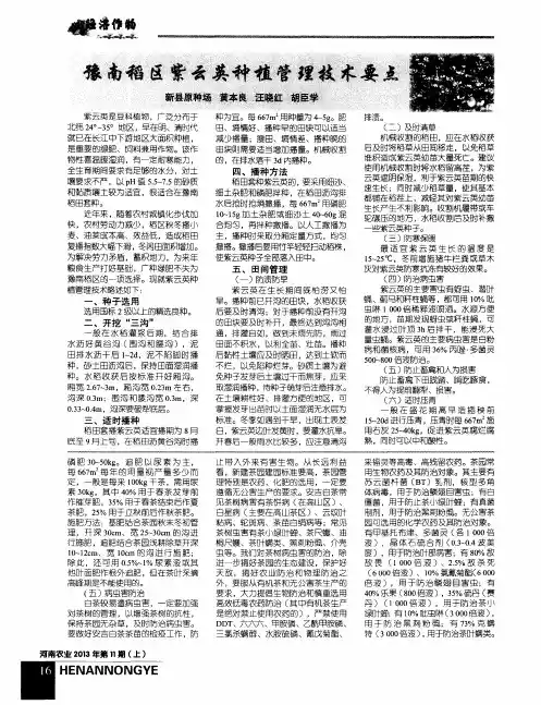 豫南稻区紫云英种植管理技术要点
