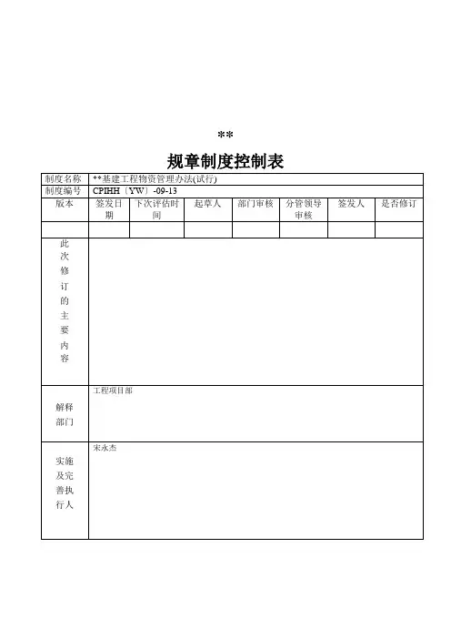 基建工程物资管理办法