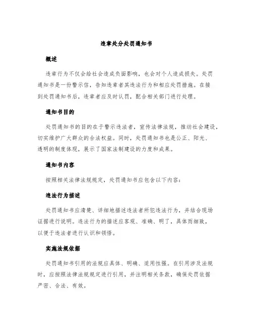 违章处分处罚通知书