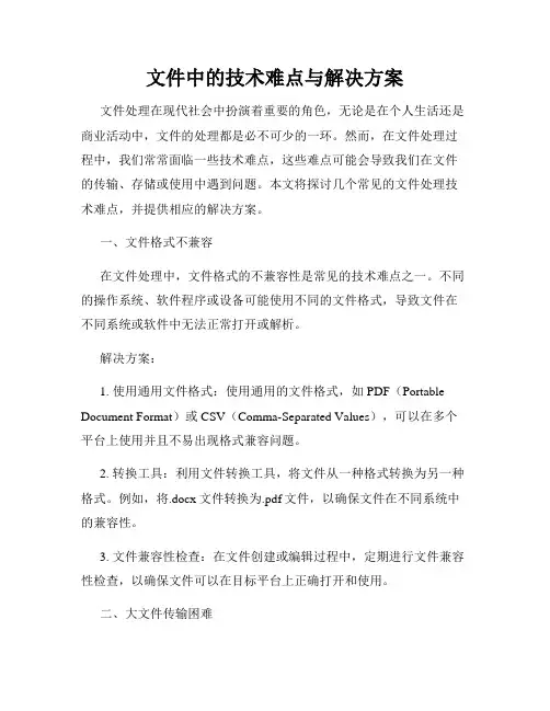 文件中的技术难点与解决方案
