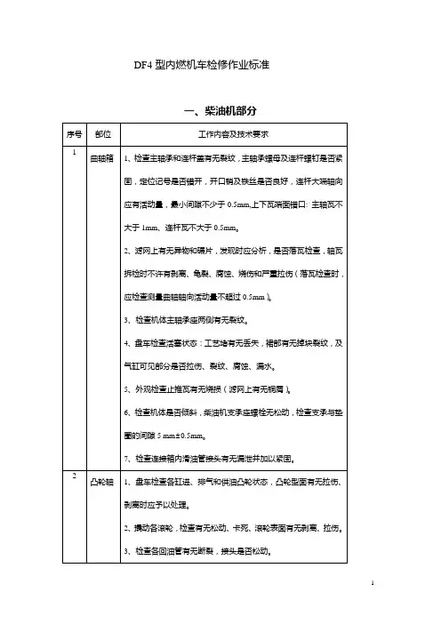 DF4型内燃机车检修作业标准课案