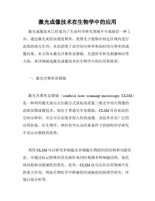 激光成像技术在生物学中的应用