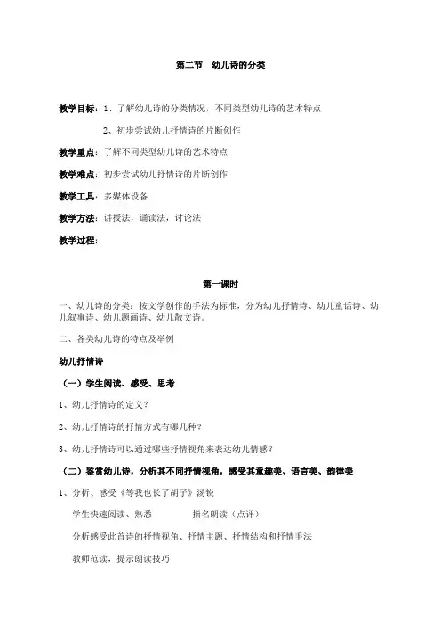第二节  幼儿诗的分类