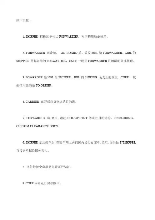 货代提单和船公司提单操作流程