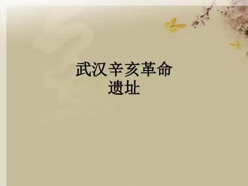 武汉辛亥革命遗址ppt课件