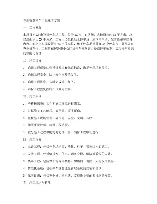 专业智慧停车工程施工方案