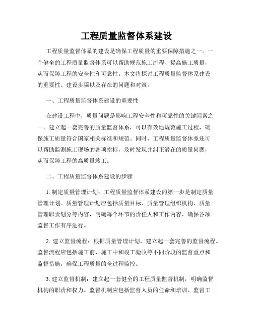 工程质量监督体系建设