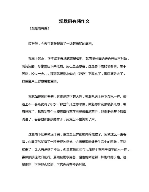 观暴雨有感作文
