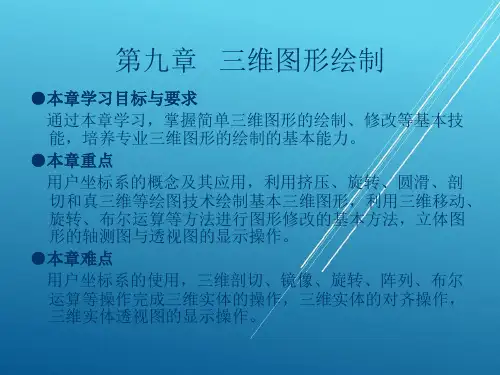 公路CAD09  第九章   三维图形绘制PPT课件