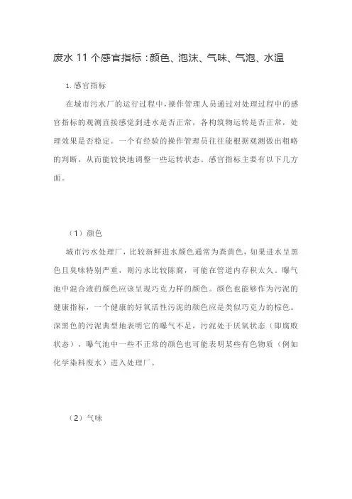 废水11个感官指标