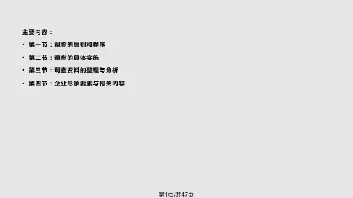 企业形象与现状调查PPT课件