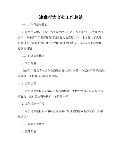 违章行为查处工作总结