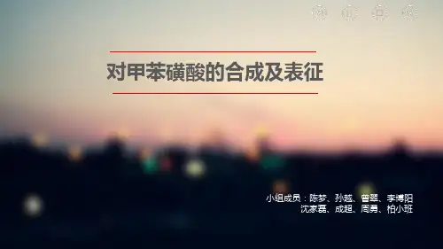 正确版对甲苯磺酸的合成及表征