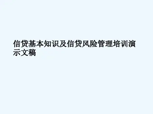 信贷基本知识及信贷风险管理培训演示文稿
