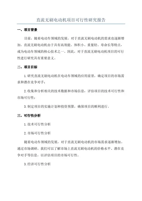 直流无刷电动机项目可行性研究报告
