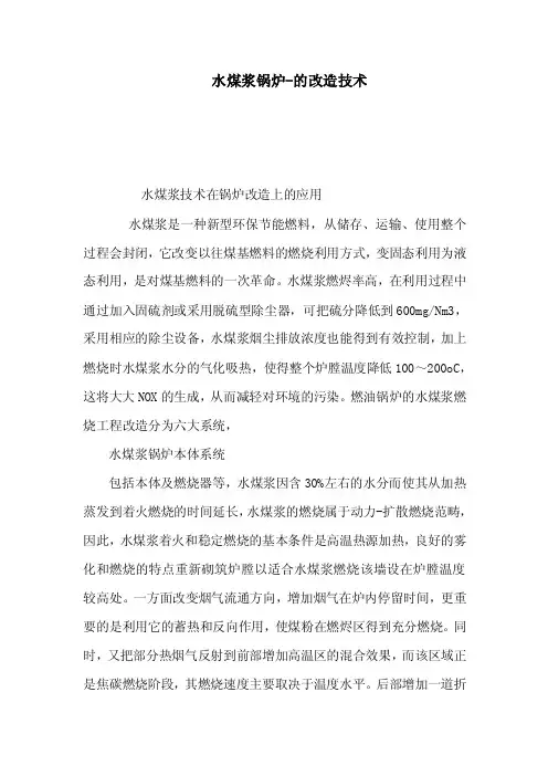 水煤浆锅炉-的改造技术（可编辑）
