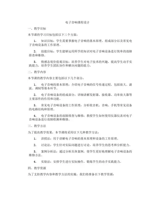 电子音响课程设计