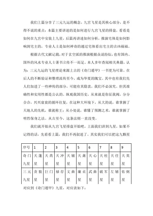 如何看懂三元九运(二)九宫飞星