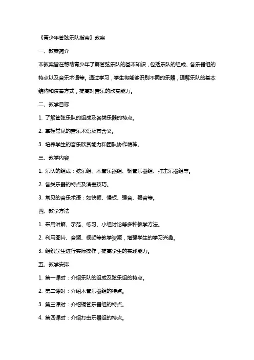 《青少年管弦乐队指南》教案