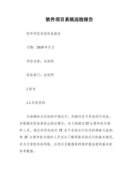 软件项目系统巡检报告
