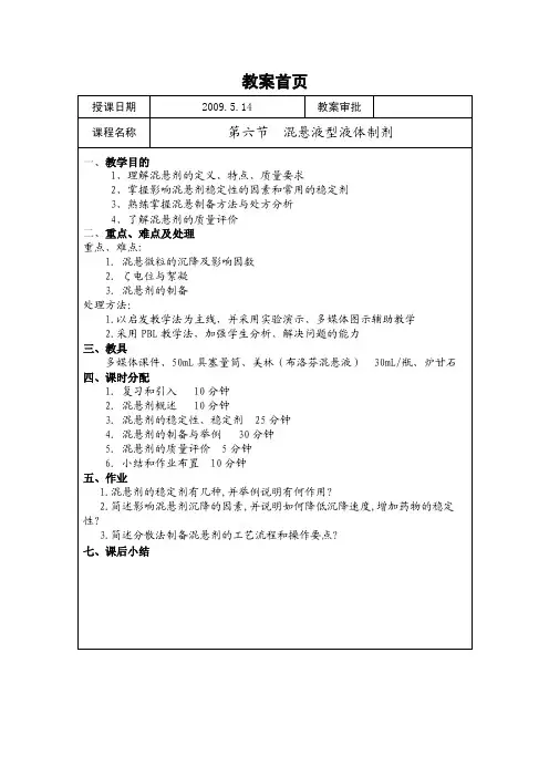 混悬液型液体制剂