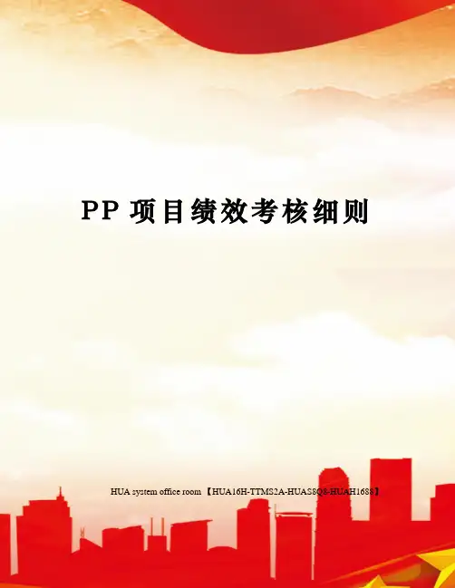 PP项目绩效考核细则完整版