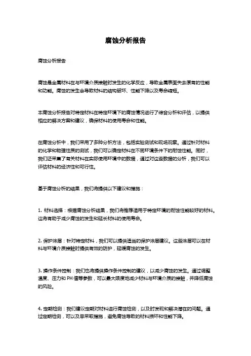 腐蚀分析报告