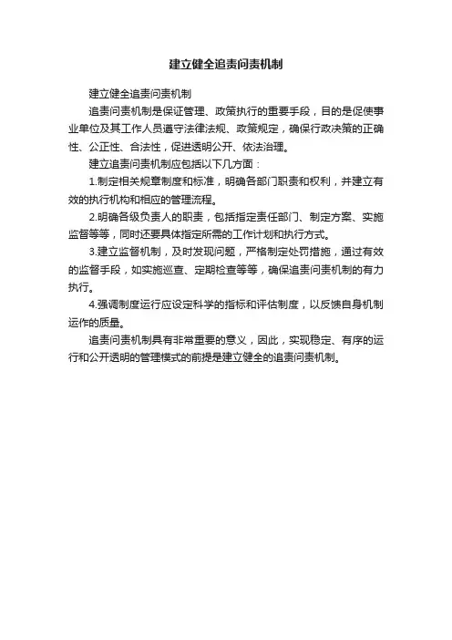 建立健全追责问责机制