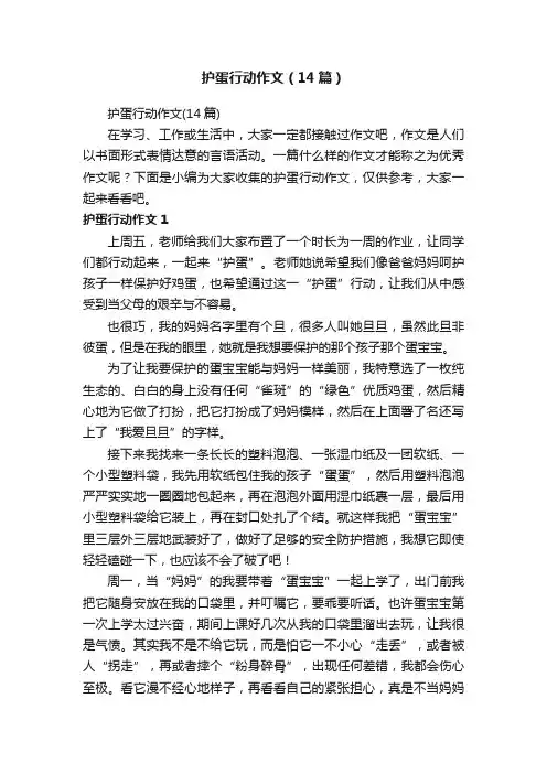 护蛋行动作文（14篇）