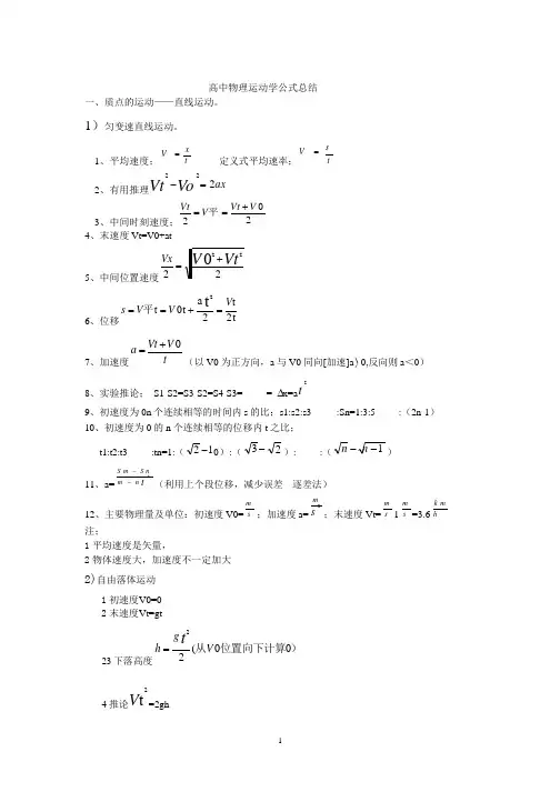 高中物理运动学公式总结(2020年整理).pptx